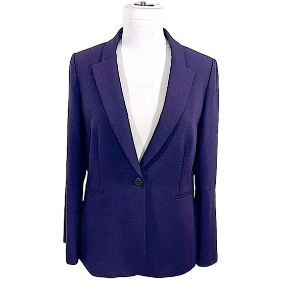 Tahari ASL Blazer Size 14 Jacket Purple Split Sleeve - Picture 1 of 13